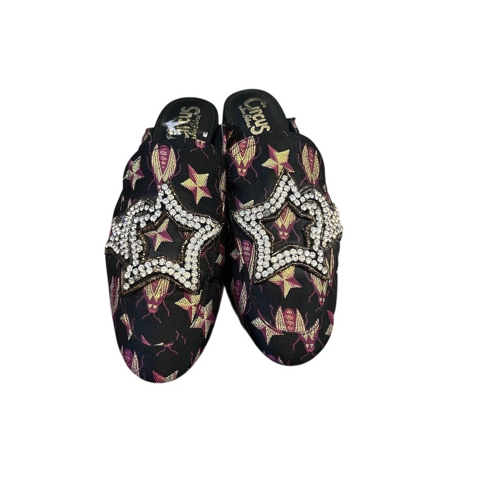 Circus by Sam Edelman Pelham Mule Loafers Womens 8.5 Black Rhinestone